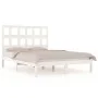 Solid white pine wood bed frame 120x190 cm by , Beds and slatted bases - Ref: Foro24-3104449, Price: 120,23 €, Discount: %