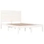 Small double bed frame white solid wood 120x190cm by , Beds and slatted bases - Ref: Foro24-3104579, Price: 143,75 €, Discoun...