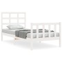 Weißer Massivholzbettrahmen mit Kopfteil 90x190 cm von , Betten und Lattenroste - Ref: Foro24-3192067, Preis: 100,41 €, Rabat...