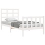 Weißer Massivholzbettrahmen mit Kopfteil 90x190 cm von , Betten und Lattenroste - Ref: Foro24-3192067, Preis: 100,41 €, Rabat...
