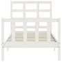 Weißer Massivholzbettrahmen mit Kopfteil 90x190 cm von , Betten und Lattenroste - Ref: Foro24-3192067, Preis: 98,95 €, Rabatt: %