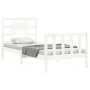 Estructura de cama con cabecero madera maciza blanco de , Camas y somieres - Ref: Foro24-3192522, Precio: 102,34 €, Descuento: %