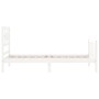 White solid wood bed frame with headboard by , Beds and slatted bases - Ref: Foro24-3192522, Price: 103,99 €, Discount: %