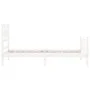 White solid wood bed frame with headboard by , Beds and slatted bases - Ref: Foro24-3192522, Price: 102,34 €, Discount: %