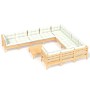 Garden furniture 11 pieces and cream pine wood cushions by , Garden sets - Ref: Foro24-3097001, Price: 885,73 €, Discount: %