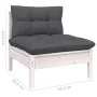 Muebles de jardín 12 pzas con cojines blanco madera maciza pino de , Conjuntos de jardín - Ref: Foro24-3096870, Precio: 994,6...