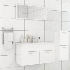 Glänzend weißes Badezimmermöbelset aus Holzwerkstoff von , Badezimmermöbel - Ref: Foro24-3071204, Preis: 286,02 €, Rabatt: %