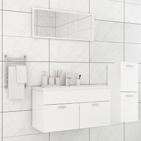 Glossy white engineered wood bathroom furniture set by , Bathroom furniture - Ref: Foro24-3071204, Price: 307,16 €, Discount: %