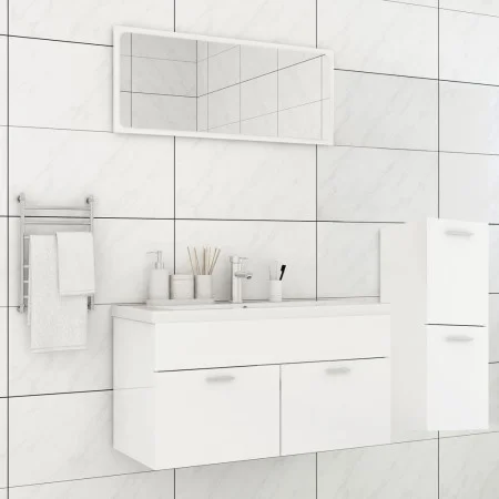 Glänzend weißes Badezimmermöbelset aus Holzwerkstoff von , Badezimmermöbel - Ref: Foro24-3071204, Preis: 286,02 €, Rabatt: %