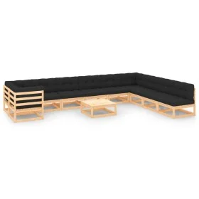 Gartenmöbel 11 Stück anthrazitfarbene Kissen aus massivem Kiefernholz von , Gartensets - Ref: Foro24-3083846, Preis: 987,93 €...