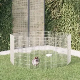 Rabbit cage 10 galvanized iron panels 54x80 cm by , Cages and habitats for small animals - Ref: Foro24-171579, Price: 49,22 €...