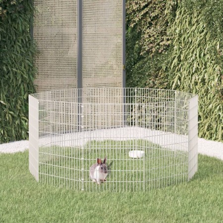 Rabbit cage 10 galvanized iron panels 54x80 cm by , Cages and habitats for small animals - Ref: Foro24-171579, Price: 51,39 €...
