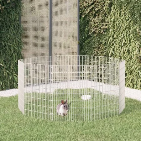 Rabbit cage 10 galvanized iron panels 54x80 cm by , Cages and habitats for small animals - Ref: Foro24-171579, Price: 49,22 €...