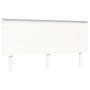 Double bed frame with white solid wood headboard by , Beds and slatted bases - Ref: Foro24-3193667, Price: 173,66 €, Discount: %