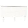 Double bed frame with white solid wood headboard by , Beds and slatted bases - Ref: Foro24-3193667, Price: 171,44 €, Discount: %