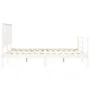 Double bed frame with white solid wood headboard by , Beds and slatted bases - Ref: Foro24-3195227, Price: 157,55 €, Discount: %