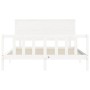 Doppelbettgestell mit weißem Massivholz-Kopfteil von , Betten und Lattenroste - Ref: Foro24-3193407, Preis: 159,51 €, Rabatt: %