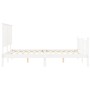 Double bed frame with white solid wood headboard by , Beds and slatted bases - Ref: Foro24-3193407, Price: 159,51 €, Discount: %