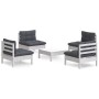 5-piece garden furniture set with anthracite cushions made of pine wood by , Garden sets - Ref: Foro24-3096035, Price: 387,04...