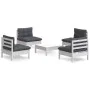 5-piece garden furniture set with anthracite cushions made of pine wood by , Garden sets - Ref: Foro24-3096035, Price: 382,19...