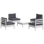 5-piece garden furniture set with anthracite cushions made of pine wood by , Garden sets - Ref: Foro24-3096035, Price: 387,04...