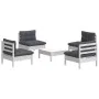 5-piece garden furniture set with anthracite cushions made of pine wood by , Garden sets - Ref: Foro24-3096035, Price: 382,19...