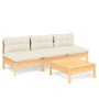 Gartenmöbel 4 Stück Kissen aus Zirbenholz cremefarben von , Gartensets - Ref: Foro24-3096082, Preis: 324,17 €, Rabatt: %