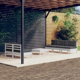 Gartenmöbel 6-tlg. mit Kissen Anthrazit Zirbenholz von , Gartensets - Ref: Foro24-3096089, Preis: 471,69 €, Rabatt: %