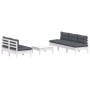 Gartenmöbel 6-tlg. mit Kissen Anthrazit Zirbenholz von , Gartensets - Ref: Foro24-3096089, Preis: 477,70 €, Rabatt: %