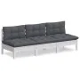 3-Sitzer-Gartensofa mit Kissen aus anthrazitgrauem Zirbenholz von , Outdoor-Sofas - Ref: Foro24-3096077, Preis: 241,90 €, Rab...