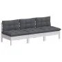 3-Sitzer-Gartensofa mit Kissen aus anthrazitgrauem Zirbenholz von , Outdoor-Sofas - Ref: Foro24-3096077, Preis: 241,90 €, Rab...