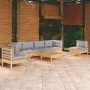 7-piece garden furniture set with solid pine wood cushions by , Garden sets - Ref: Foro24-3096201, Price: 520,77 €, Discount: %