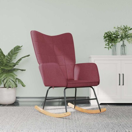 Silla mecedora de tela rojo vino tinto en Mecedoras | Comprar online en Foro24