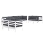 8-teiliges Gartenmöbel-Set und Kissen aus massivem Kiefernholz von , Gartensets - Ref: Foro24-3096269, Preis: 727,79 €, Rabat...