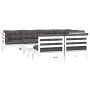 8 Stk. Gartenmöbel mit Kissen weißes massives Kiefernholz von , Gartensets - Ref: Foro24-3096449, Preis: 677,64 €, Rabatt: %