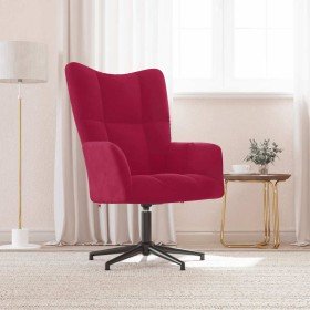 Sillón de relax de terciopelo rojo vino tinto en Sillones | Comprar online en Foro24