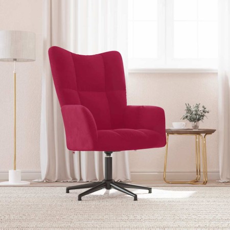Sillón de relax de terciopelo rojo vino tinto en Sillones | Comprar online en Foro24