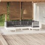 6 Stk. Gartenmöbel mit Kissen aus weißem massivem Kiefernholz von , Gartensets - Ref: Foro24-3096539, Preis: 525,67 €, Rabatt: %