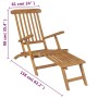 Liege aus massivem Teakholz mit Fußstütze von vidaXL, Liegen - Ref: Foro24-43800, Preis: 204,39 €, Rabatt: %