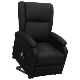 Sillón de masaje elevable cuero sintético negro en Sillones de masaje eléctricos | Comprar online en Foro24