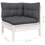 8 Stk. Gartenmöbel mit Kissen weißes massives Kiefernholz von , Gartensets - Ref: Foro24-3096660, Preis: 669,12 €, Rabatt: %