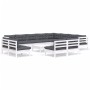 Muebles de jardín 13 pzas con cojines blanco madera maciza pino de , Conjuntos de jardín - Ref: Foro24-3096882, Precio: 1,00 €