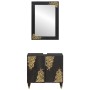 Juego de Muebles de Baño 2 pcs Negro Madera de mango maciza en Muebles de baño | Comprar online en Foro24