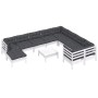 Gartenmöbel 11 Stück Kissen weißes Kiefernholz von , Gartensets - Ref: Foro24-3097038, Preis: 955,44 €, Rabatt: %