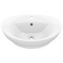 Lavabo lujoso con rebosadero cerámica blanco mate 58,5x39 cm