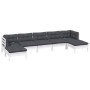 7 Stk. Gartenmöbel mit Kissen aus weißem Kiefernholz von , Gartensets - Ref: Foro24-3097092, Preis: 575,91 €, Rabatt: %