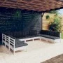 Muebles de jardín 9 pzas y cojines blanco madera maciza de pino de , Conjuntos de jardín - Ref: Foro24-3097176, Precio: 767,3...