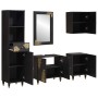 Juego de Muebles de Baño 5 pcs Negro Madera de mango maciza en Muebles de baño | Comprar online en Foro24