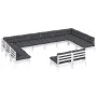 Garden furniture set 12 pieces with white cushions solid pine wood by , Garden sets - Ref: Foro24-3097224, Price: 977,29 €, D...