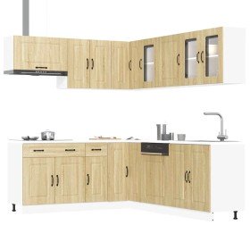 Mueble cocina Kalmar roble sonoma 11 pzas madera contrachapada en Armarios de cocina | Comprar online en Foro24